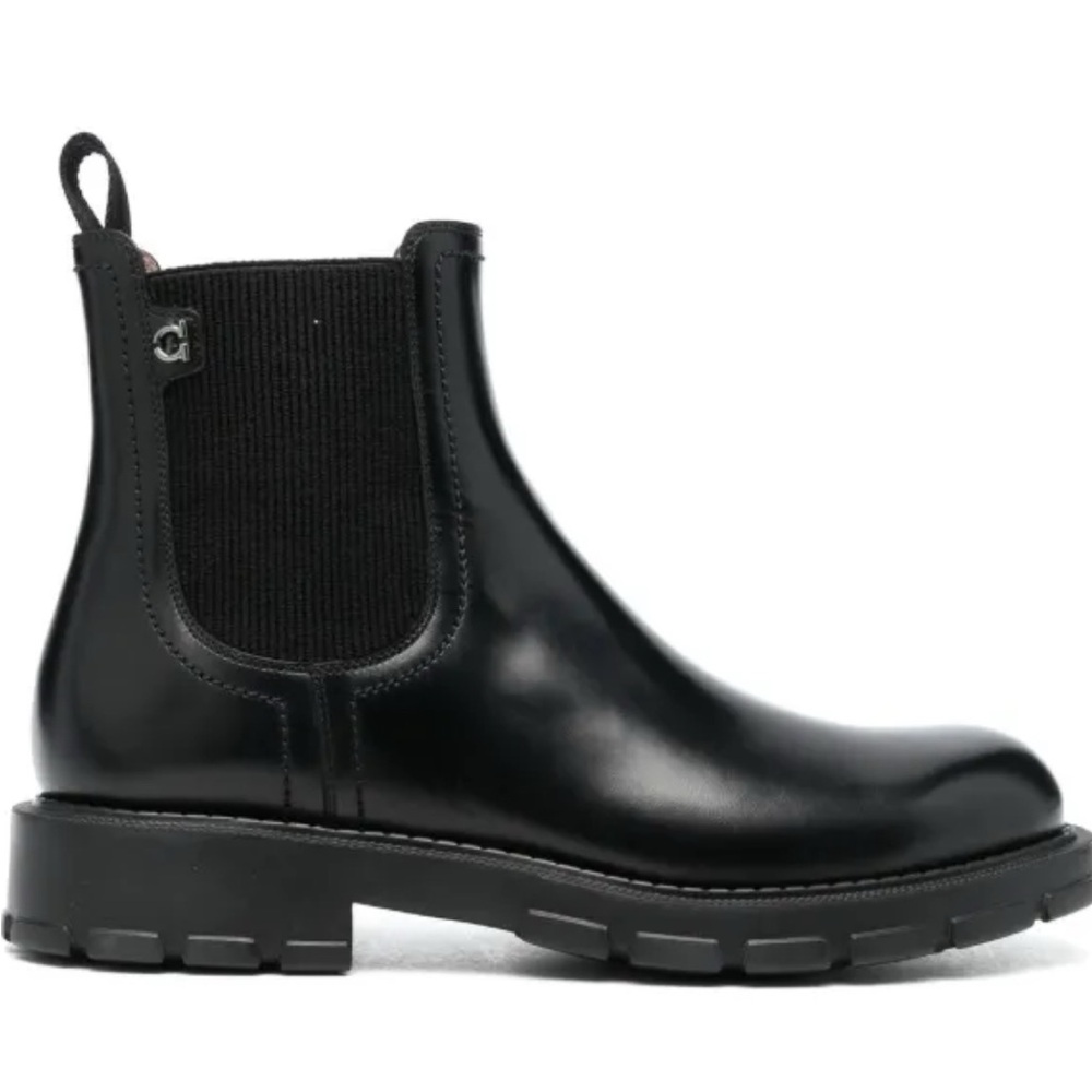 Salvatore Ferragamo Black Leather Ankle Boots